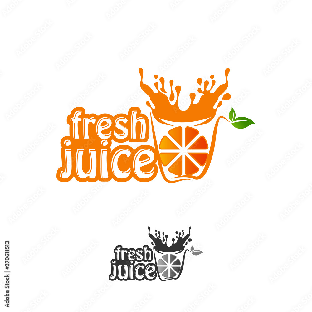 Fruit juice logo. Fresh drink logo. Vector illustration, Fresh Juice logo designs template