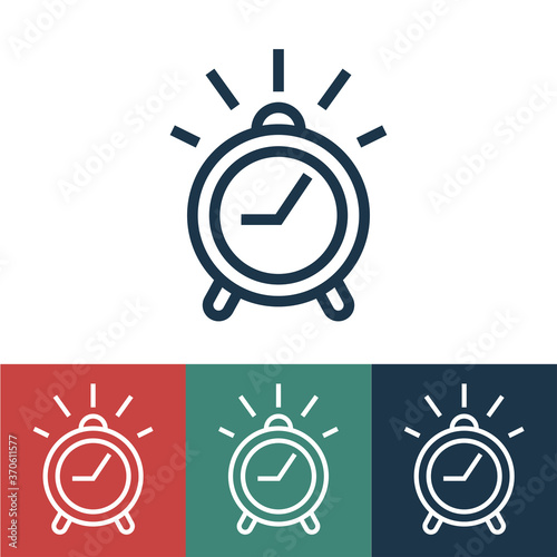 Linear vector icon with alarm clock