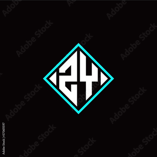Initial Z Y letter with square style logo template vector Free Download Initial Z Y letter with square style logo template vector - GFXLoad