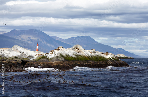 The Les Eclaireurs Lighthouse (lighthouse at the end of the world), Beagle channel, Ushuaia, Tierra del Fuego, Argentina photo