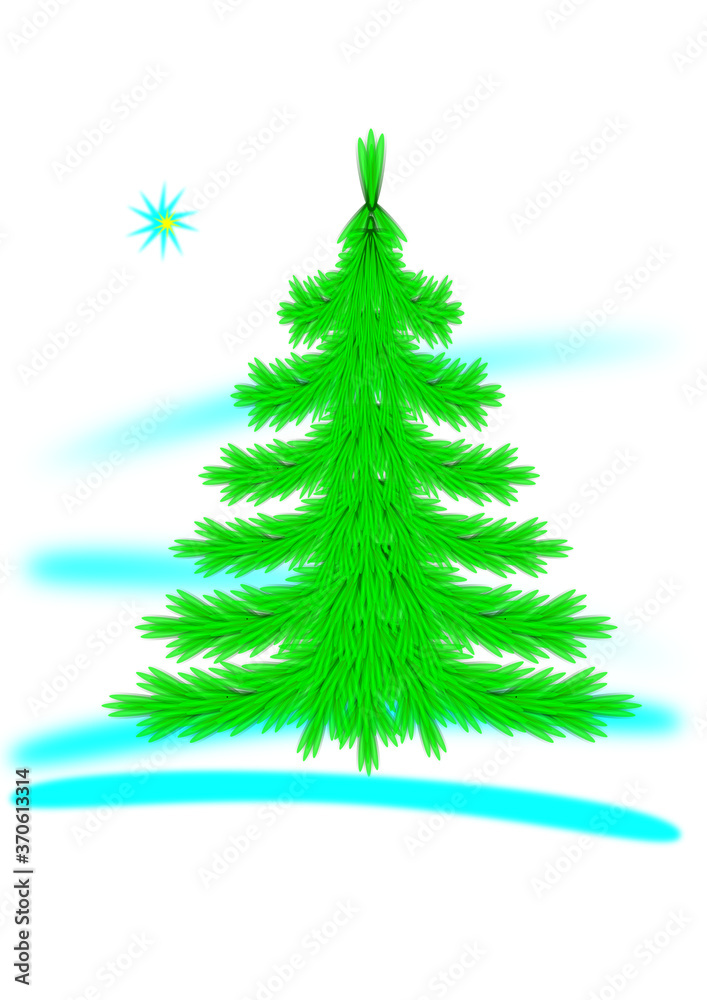 Obraz premium christmas tree on white