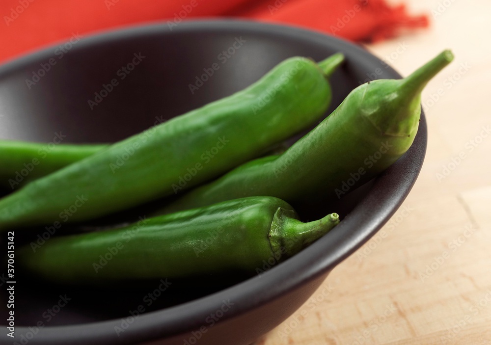 Green Chili Pepper, capsicum annuum Green Chili Pepper, capsicum annuum