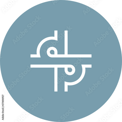 interchange-ramp map spotlight location icon which designed simple, uncomplicated and minimal to deliver information clearly.
Isolated flat, resizable vector icon to fit location based services