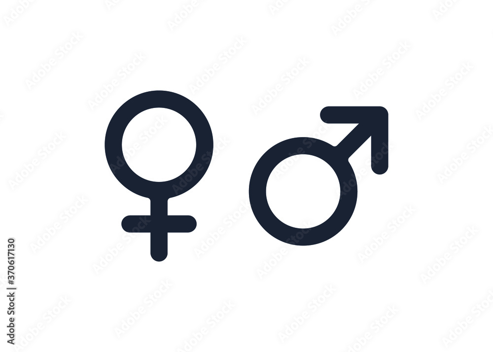 Gender symbol vector. Male and female icon. Vector illustration on white background Gender symbol vector. Male and female icon. Vector illustration on white background