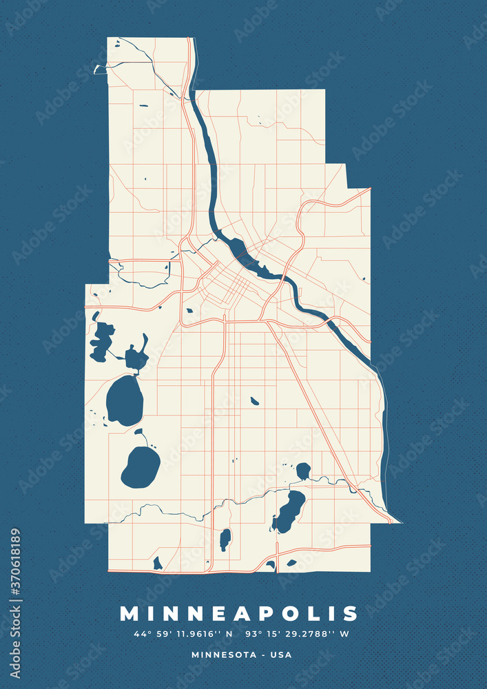 Minneapolis Map Vector Poster Flyer Stock Vector Adobe Stock   1000 F 370618189 1lv235IzKOElUG3EFOtLTiHSE7MbvcLn 