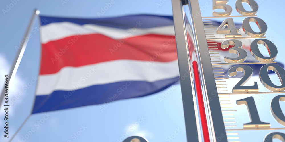 30 degrees centigrade on a thermometer measuring air temperature near