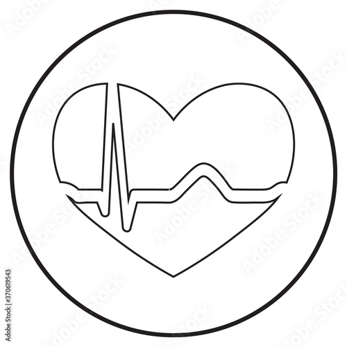 Free Download medical icon of cardiogram, heartbeat symbol in line art style; vector illustration, can use for app, print or web. - GFXLoad