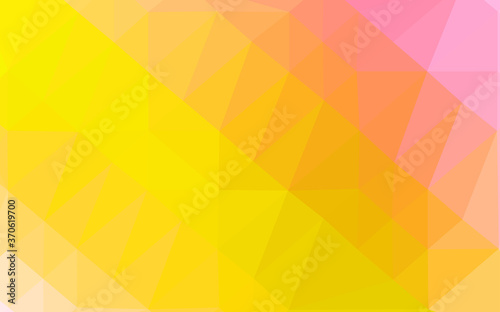 Light Pink  Yellow vector polygon abstract background.