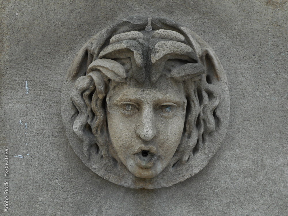 Art Nouveau stone relief medusa gorgon