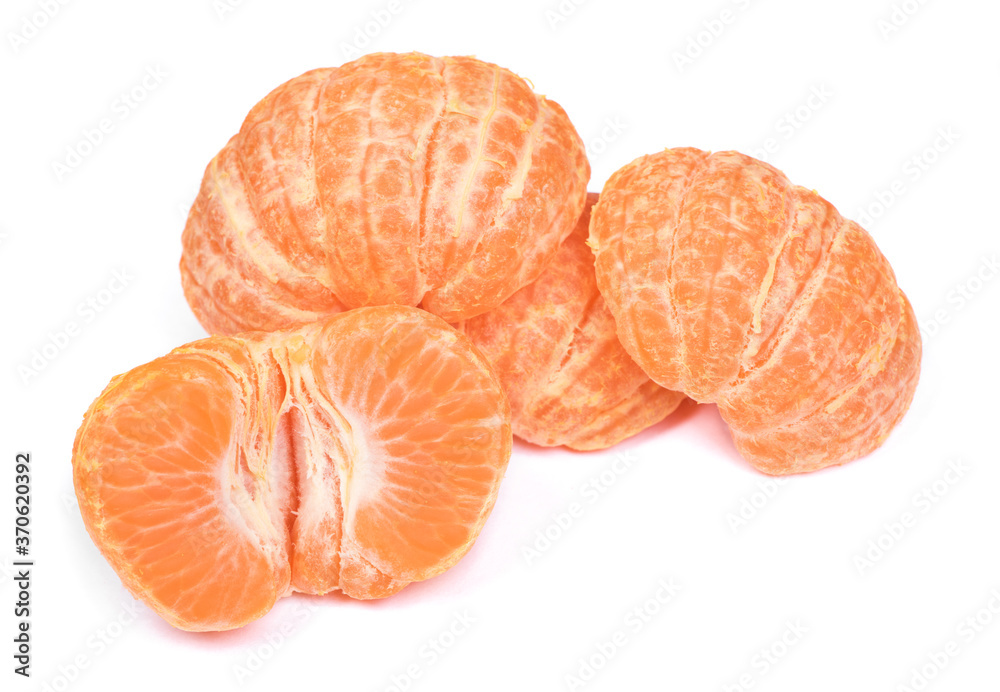 Fresh peeled mandarin isolated