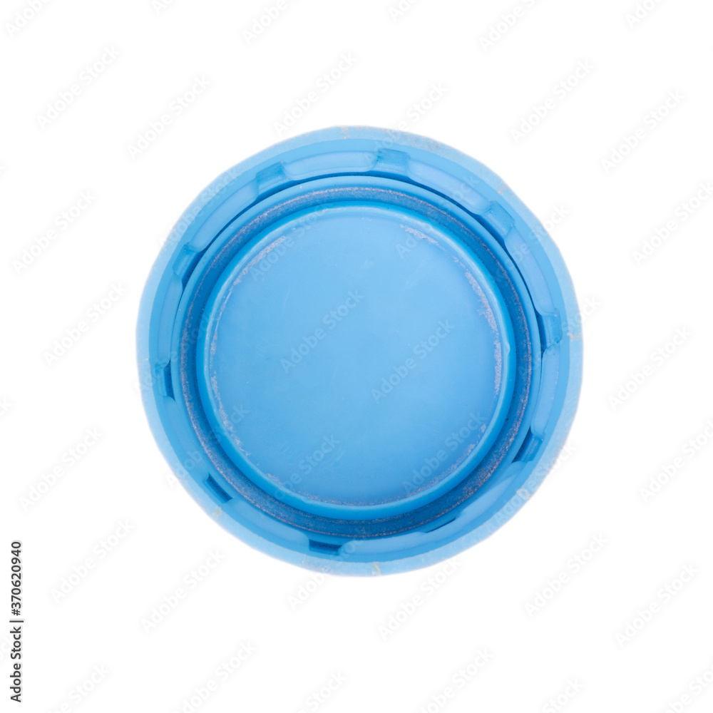 Blue plastic bottle cup isolated Blue plastic bottle cup isolated