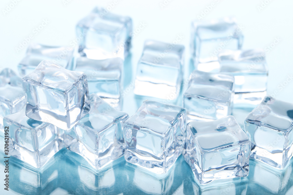 Ice cubes on blue background Ice cubes on blue background
