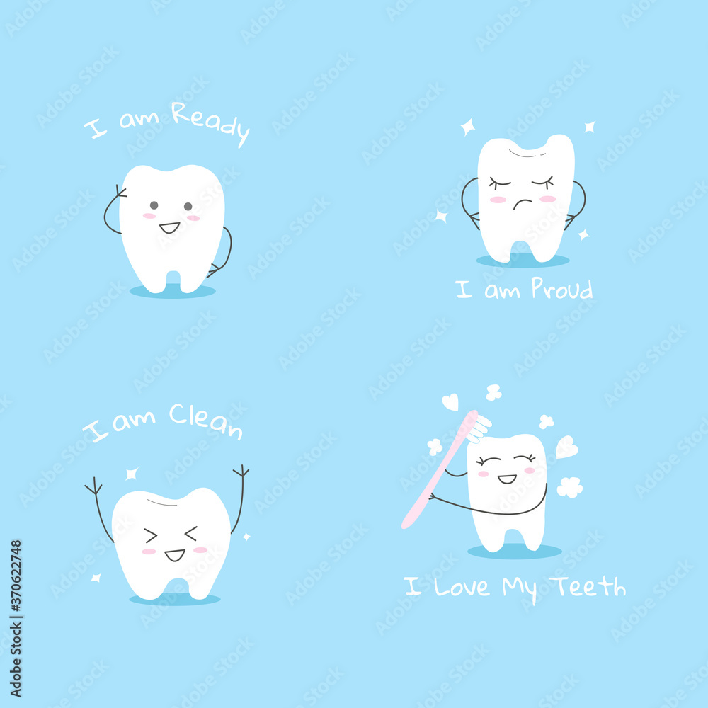 A collection of cute teeth, isolated on a white background A collection of cute teeth, isolated on a white background