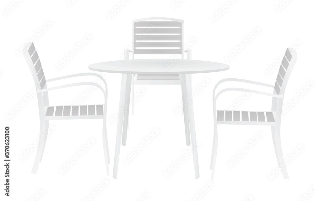 Fototapeta premium Coffee table and three chairs. vector illustration