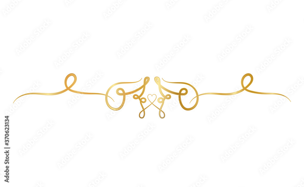 gold ornament in ribbon shaped with heart in center design of Decorative element theme Vector illustration gold ornament in ribbon shaped with heart in center design of Decorative element theme Vector illustration