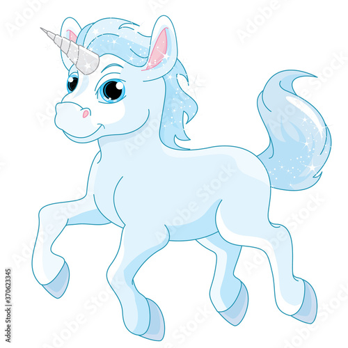Blue Unicorn with sparkly Hair