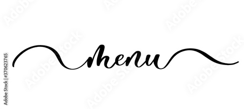 Menu - vector calligraphic inscription with smooth lines.