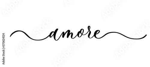 Amore - vector calligraphic inscription with smooth lines. photo