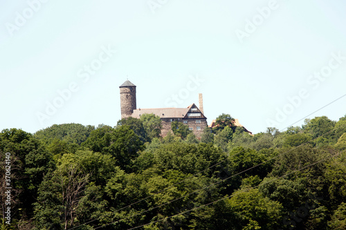 Ludwigstein Castle, Medieval Castle, Hikers, Werleshausen, Hesse, Germany, Europe