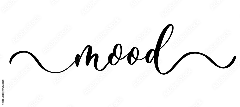 Mood - vector calligraphic inscription with smooth lines. Mood - vector calligraphic inscription with smooth lines.