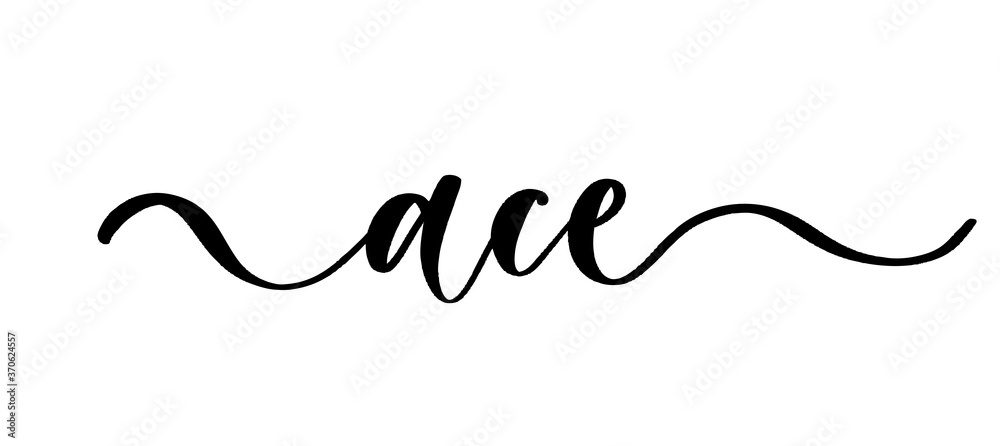 Ace - vector calligraphic inscription with smooth lines.