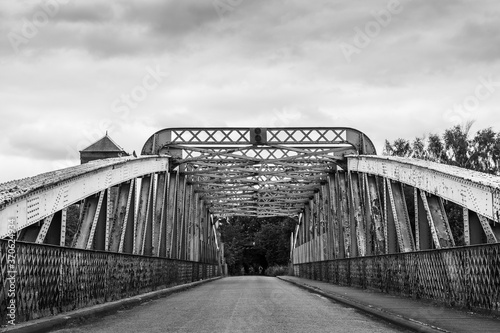 Moore Lane swing bridge in monochrome photo