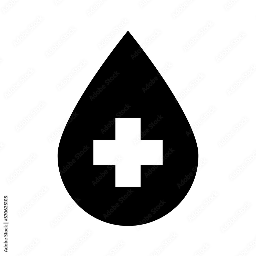 water drop with cross silhouette style icon design of Charity and donation theme Vector illustration water drop with cross silhouette style icon design of Charity and donation theme Vector illustration