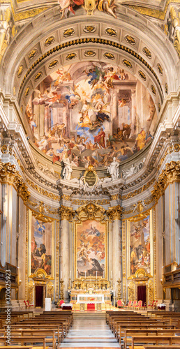 Picturesque interior of church of St. Ignatius of Loyola at Campus Martius photo