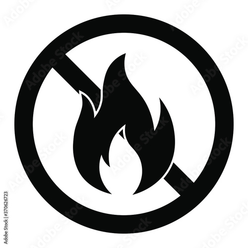 No fire sign flame forbidden beware icon symbol vector illustration