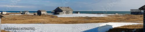 Abandoned Tobseda village  Barents Sea coastal area  Russia