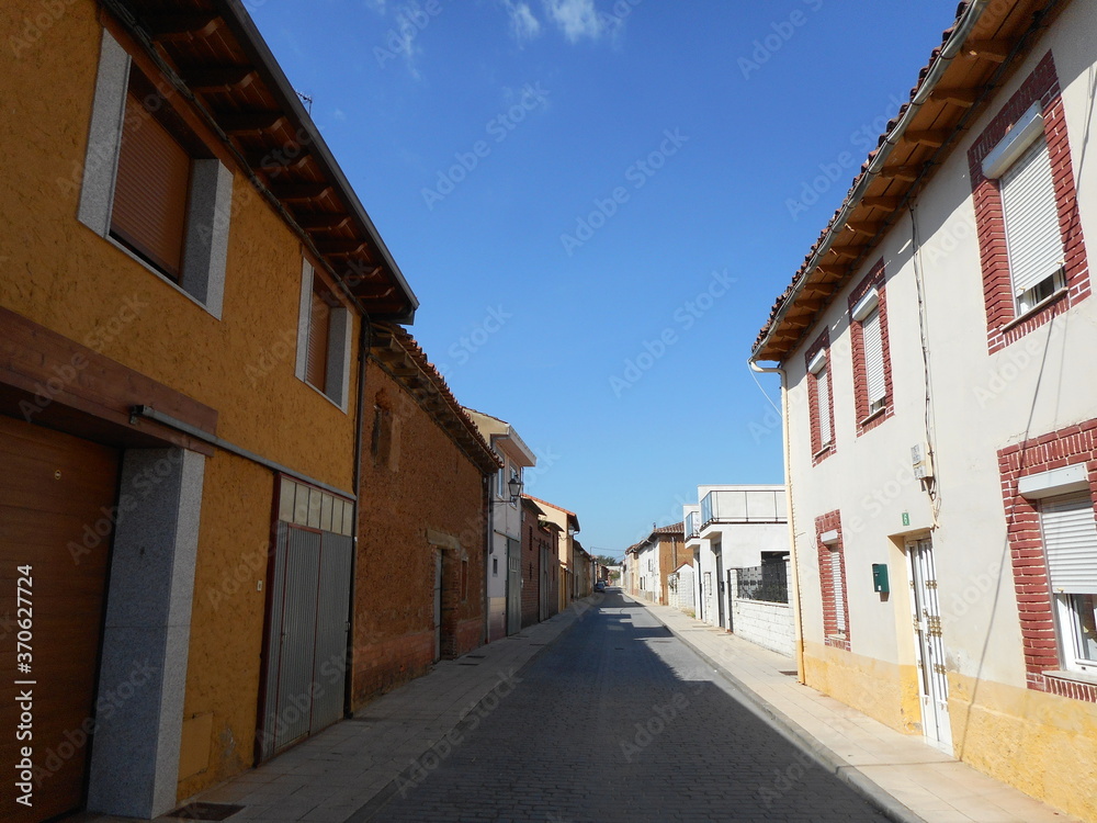 Emty street of ancient Spain village. 