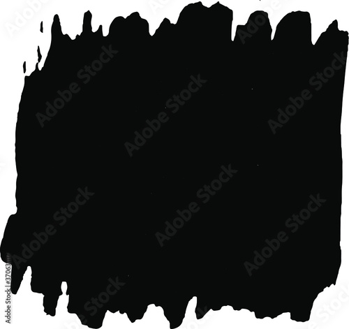 Fototapeta Naklejka Na Ścianę i Meble -  Black paint, ink brush strokes, brushes, lines. Dirty artistic design elements, boxes, frames for text. Grunge black paint background with frame. Eps 10