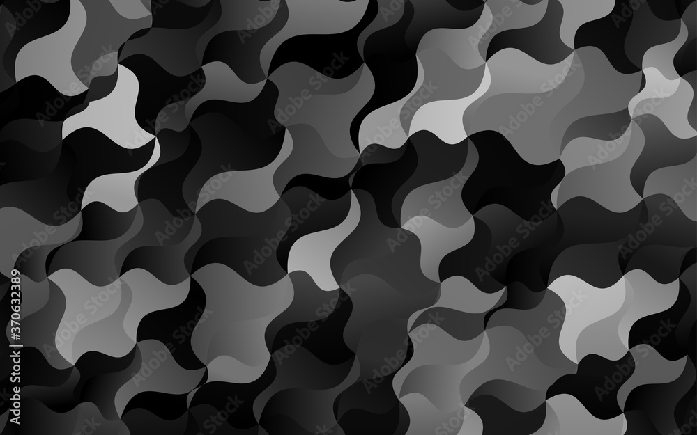 Dark Silver, Gray vector pattern with curved circles. Dark Silver, Gray vector pattern with curved circles.