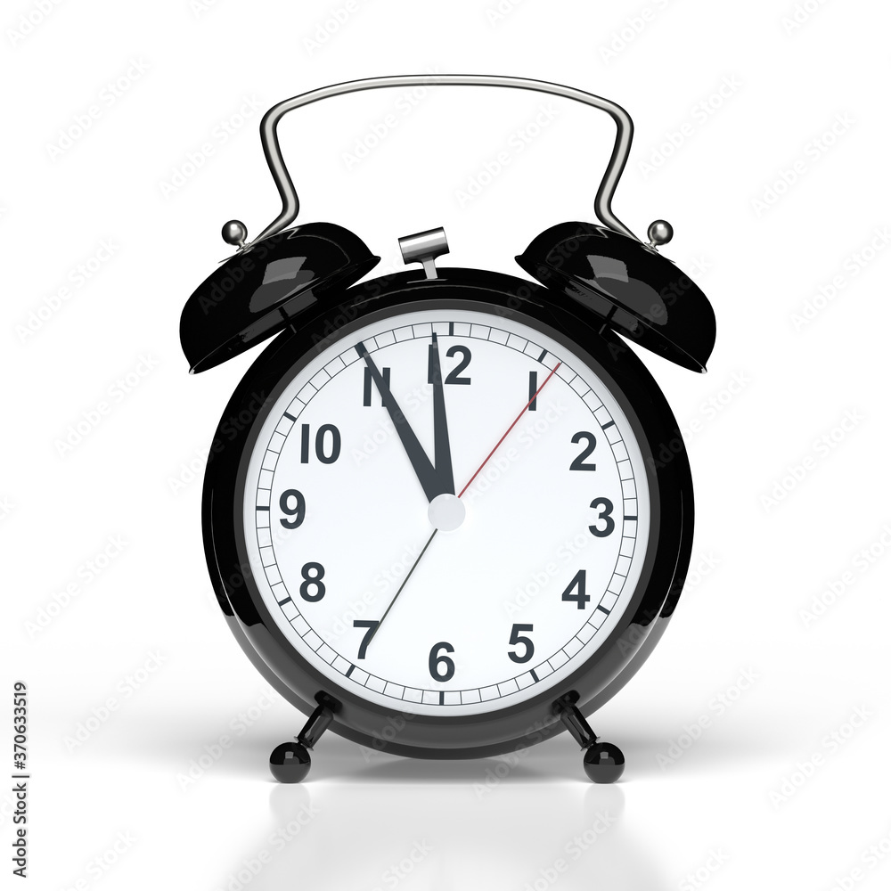 Abstract alarm clock on white background. 3D rendering. Abstract alarm clock on white background. 3D rendering.