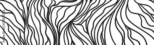 Monochrome wave pattern. Wavy background. Black and white wallpaper
