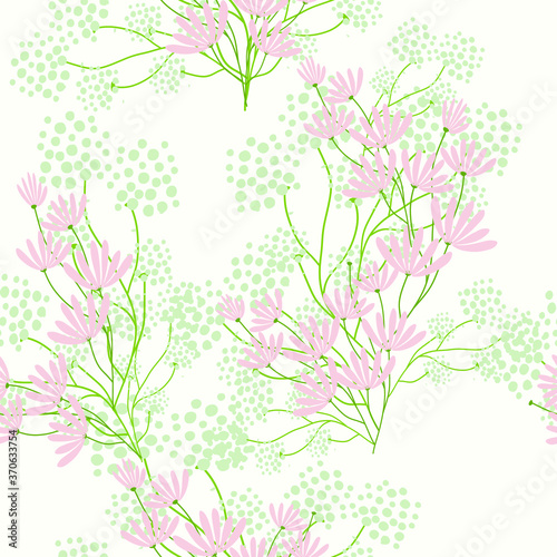 Fototapeta Naklejka Na Ścianę i Meble -  Artistic seamless pattern with abstract flowers. Modern design for paper, cover, fabric, interior decor and other users.