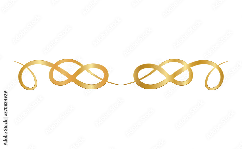 Naklejka premium gold ornament in ribbon shaped design of Decorative element theme Vector illustration