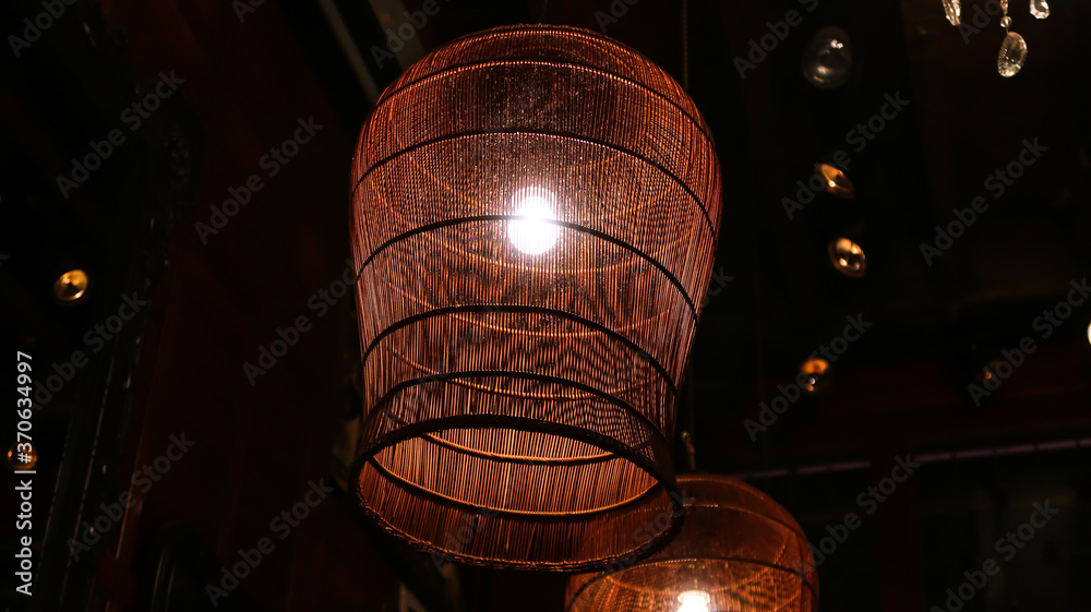 Vintage lamp in a restaurant - interior lamp