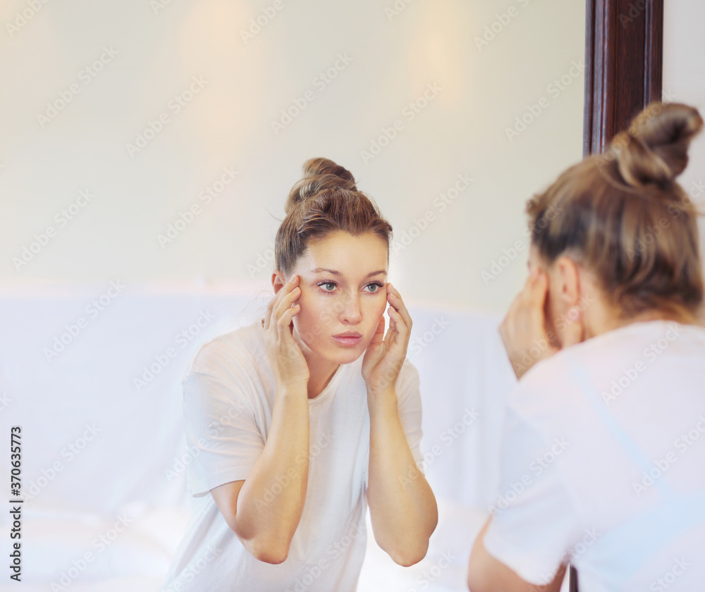 Magic anti-aging cream.Applying the cream. Magic anti-aging cream.Applying the cream.