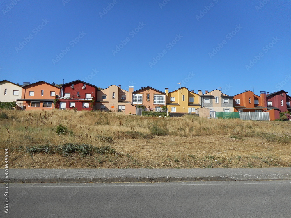 Colorful little house neat the road in europe Colorful little house neat the road in europe