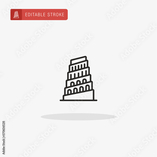 Canvas Print Tower Of Babel icon vector. Tower Of Babel icon for presentation.