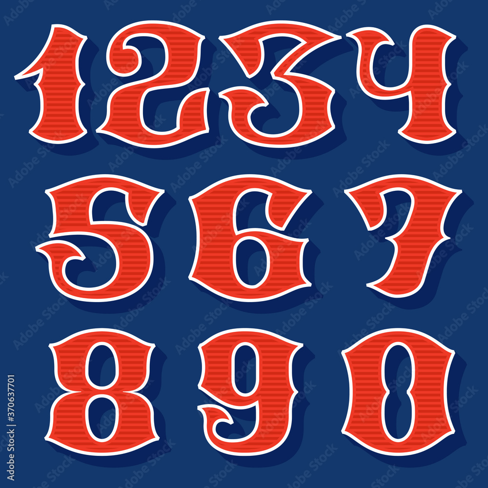Classic style sport numbers set.