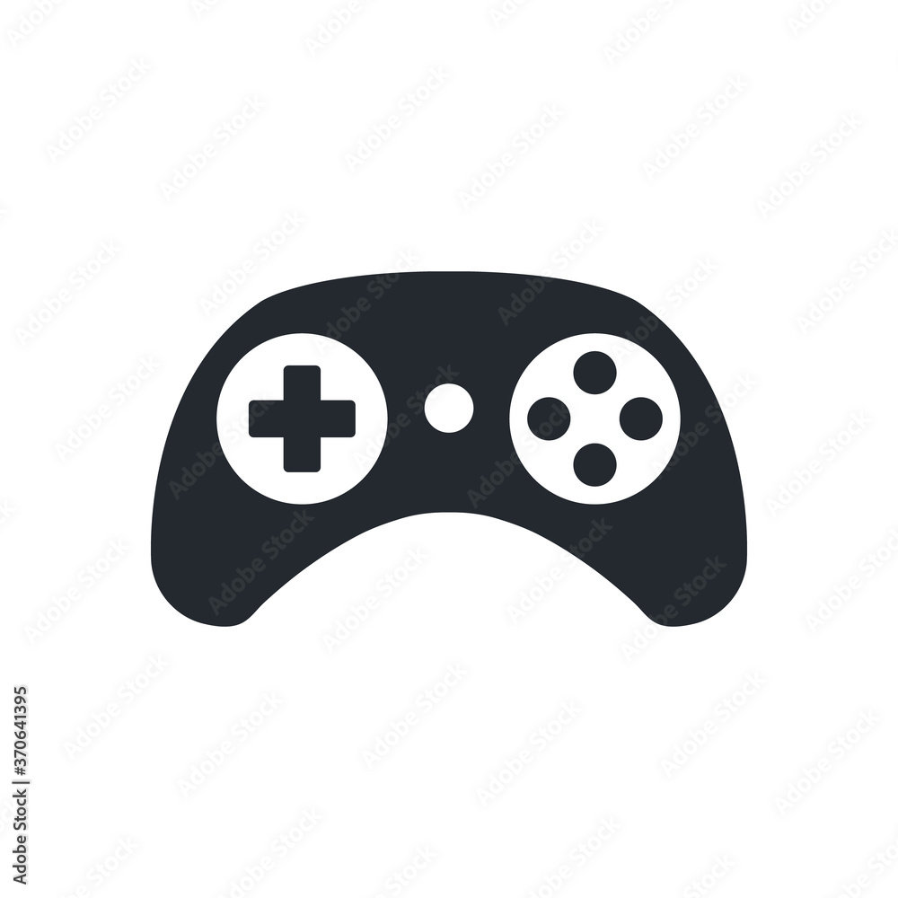Gamepad icon. Game controller symbol. Play video games concept. Black color. Vector icon isolated on white background Gamepad icon. Game controller symbol. Play video games concept. Black color. Vector icon isolated on white background