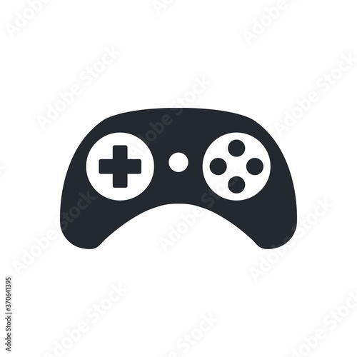 Gamepad icon. Game controller symbol. Play video games concept. Black color. Vector icon isolated on white background