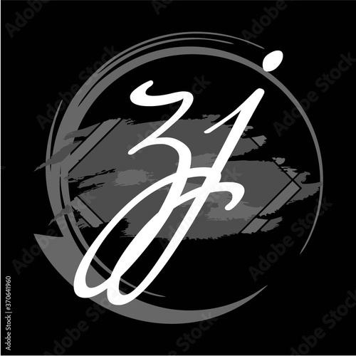 ZJ Initial handwriting/handwritten of signature logo