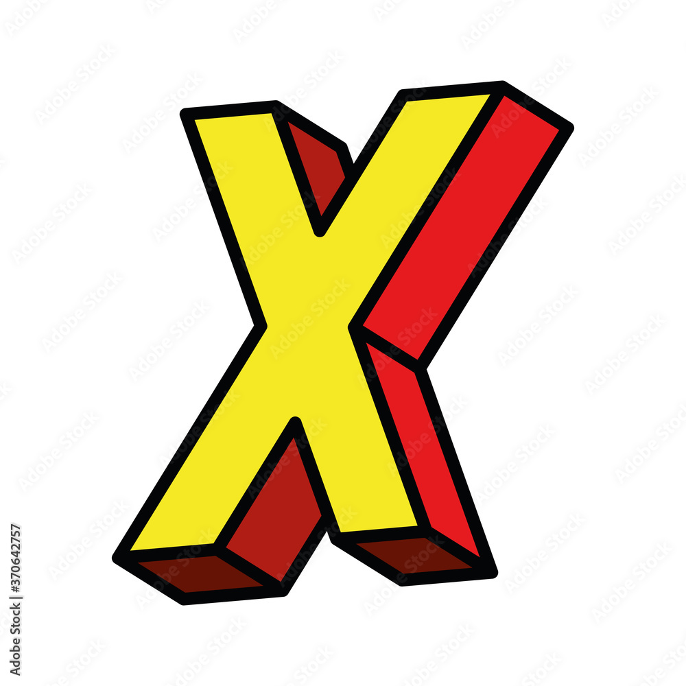 3d x letter design, lettering typography retro and comic theme Vector illustration 3d x letter design, lettering typography retro and comic theme Vector illustration
