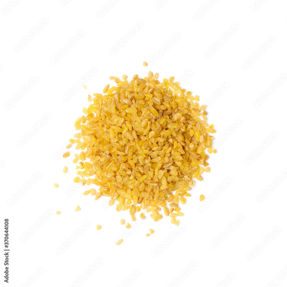 Bulgur, Bulgour or Bulghur Heap Isolated on White Background Bulgur, Bulgour or Bulghur Heap Isolated on White Background