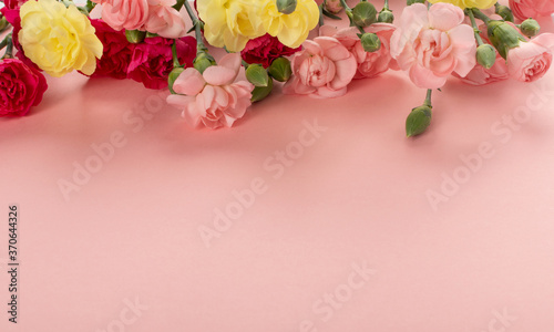 Fresh Carnation Flower Bouquet Dianthus or Schabaud photo