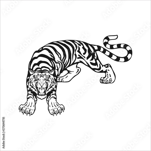 Tiger logo emblem template mascot symbol for business or shirt design. Vector Vintage Design Element, Tiger Face logo emblema modello mascotte simbolo per business o camicia design.  © CreativeStudio151