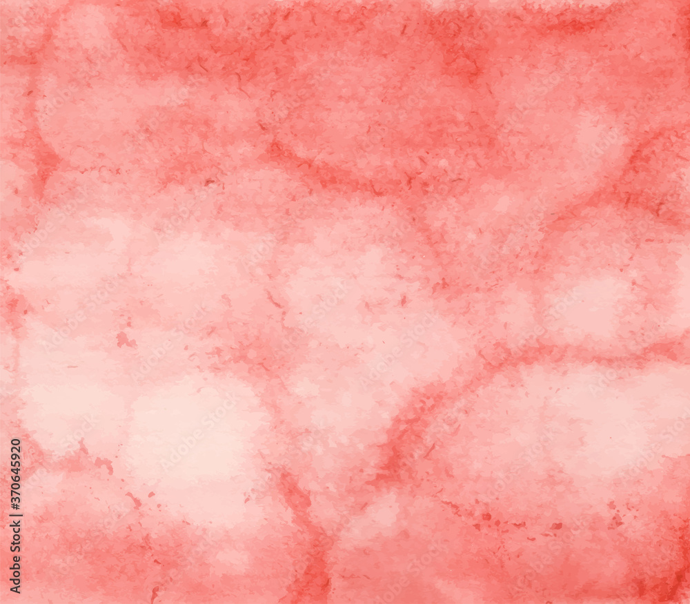 Coral pink watercolor background. vector illustration. 